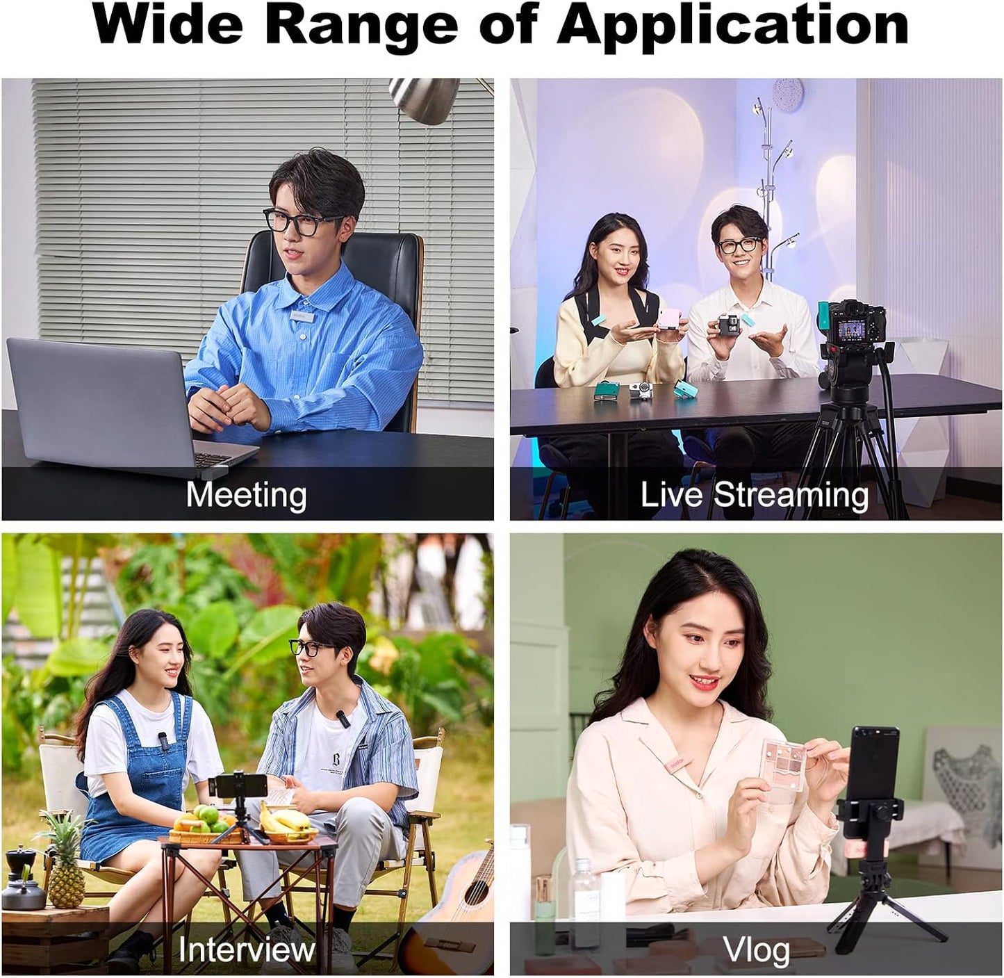 GODOX 【2025 Latest Model】 Movelink Mini LT Kit Wireless Microphone System, 2.4GHz Lavalier Mic 100m(328ft.) Range with Charging Case for iPhone, Camera, Vlogger, Youtuber, Interviewer(Green)