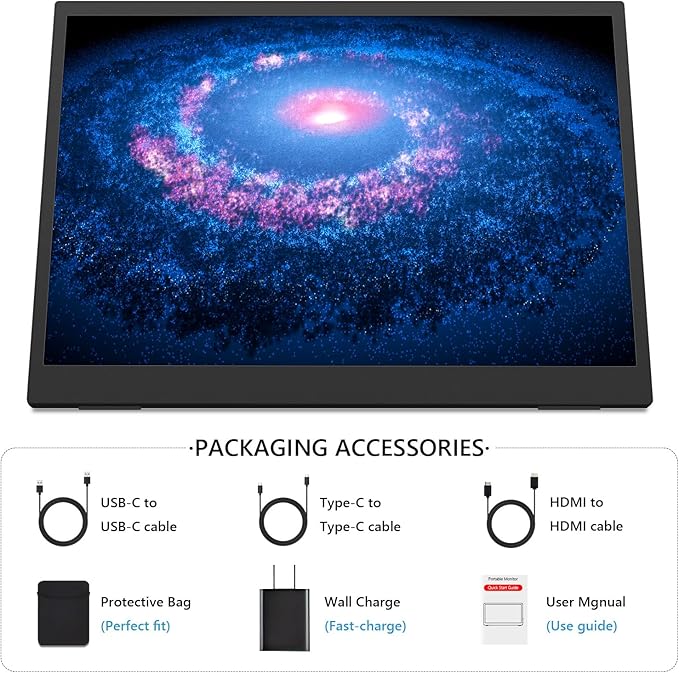 4K Portable Monitor, 15.6 Inch Screen Extender 3240×2160 UHD, 500 Nits 100% sRGB with 45° Adjustable Stand, HDMI & USB-C Computer Display for Travel Monitor Laptop & PC Mac Phone PS4 PS5 Switch