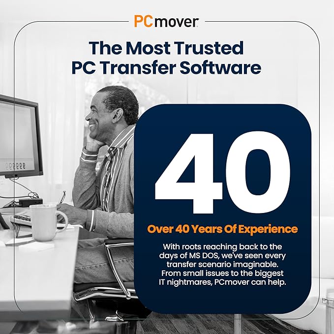Laplink PCmover Ultimate 11 - Easy Migration of your Applications, Files and Settings from an Old PC to a New PC - Data Transfer Software - With Optional Ultra High Speed Thunderbolt Cable - 1 License