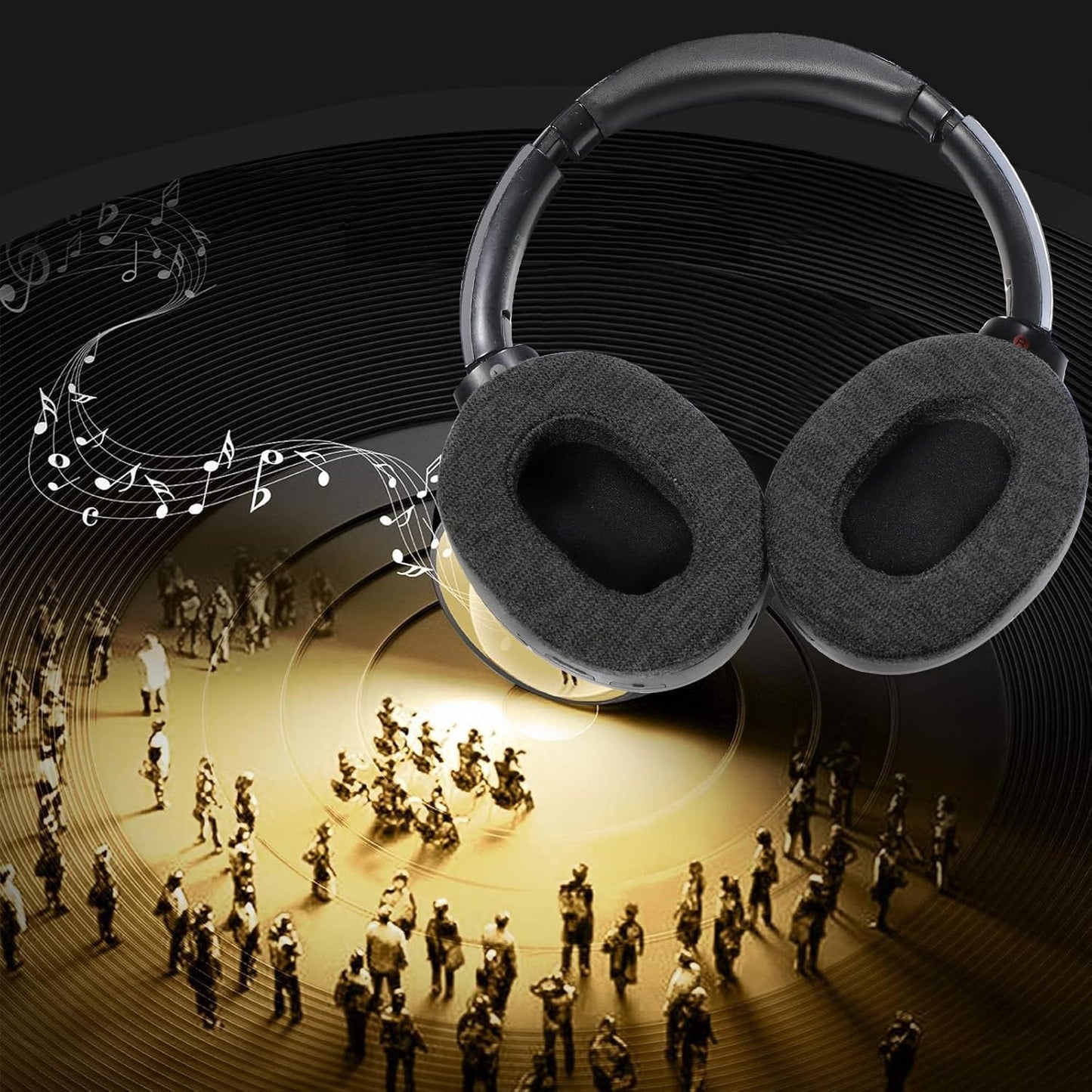 Skin-Friendly Cotton Replacement Earpads for Sony WH-1000XM2/MDR-1000X, Skin-Friendly Cotton Ear Pads Cushions with High-Density Noise Isolation Foam, Keep Warm (Dark Gray)
