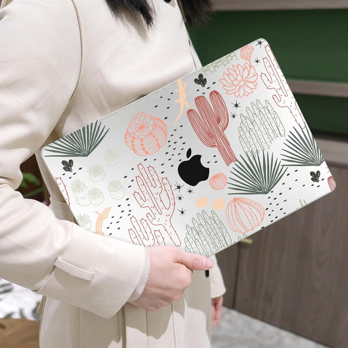 MEEgoodo for M4/M3/M2 MacBook Air 15.3 inch Case 2025 2024 2023, Case Fit Model (A3241/A3114/A2941) for MacBook Air 15 inch, Laptop Hard Shell with Keyboard Cover, Cacti