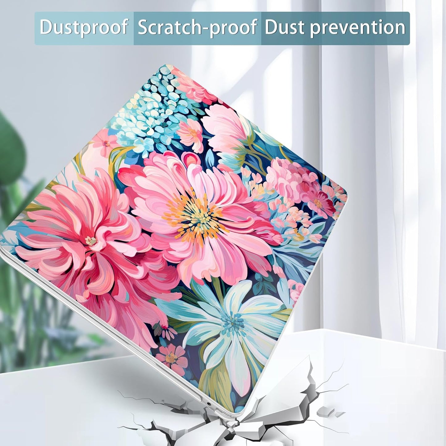 May Chen for MacBook Air 13.6 Inch Case 2025/2024/2023/2022 Release (Model A2681 A3113 A3240, M2 M3 M4 Chip) – Hard Shell Laptop Cover with Keyboard Cover & Screen Protector,Flowers Painting