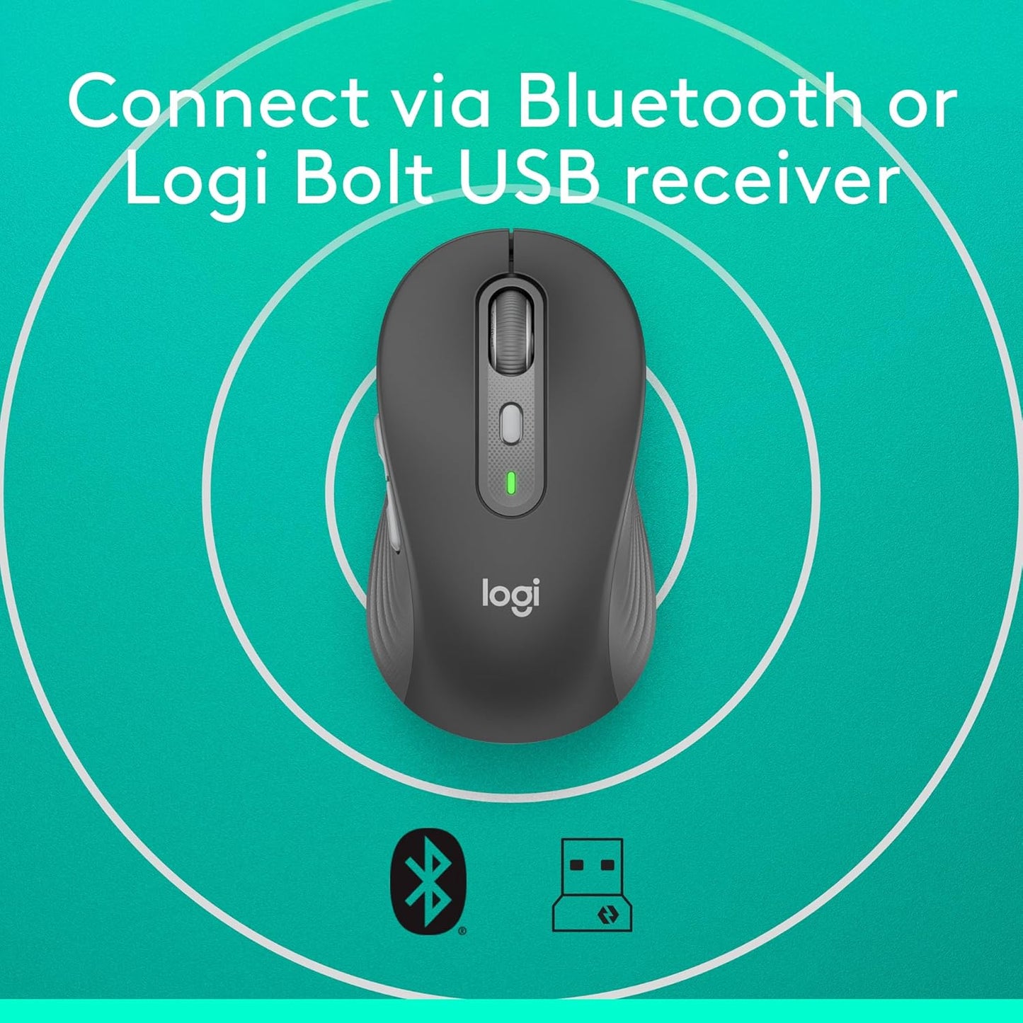Logitech Signature Plus M750 L Wireless Mouse - for Large Hands, SmartWheel, Bluetooth, Multi Device, 24-Month Battery, Silent Clicks, Customizable Side Buttons, Contoured Shape - Graphite