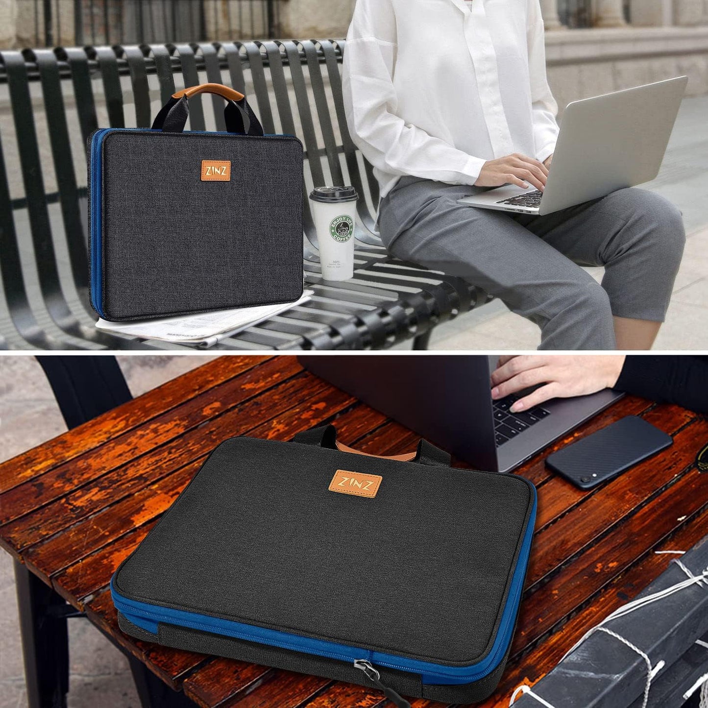 ZINZ Slim Expandable 13 13.3 13.6 14 Laptop Case Sleeve Compatible with MacBook Air/Pro 13-14 M1 M2 M3 2021-2023 Pro/Max,13.5 Surface Laptop 4/3,B01K03