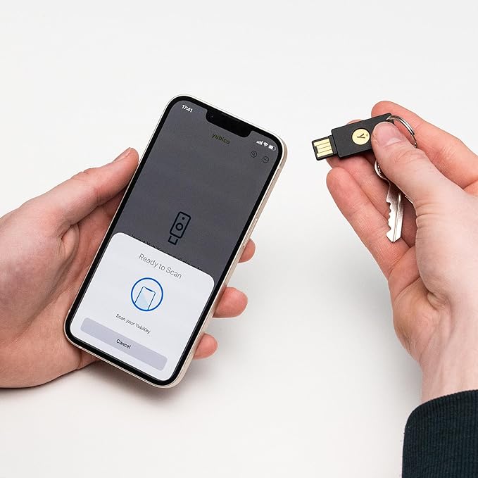 Yubico - Security Key NFC - Basic Compatibility - Multi-factor authentication (MFA) Security Key, Connect via USB-A or NFC, FIDO Certified