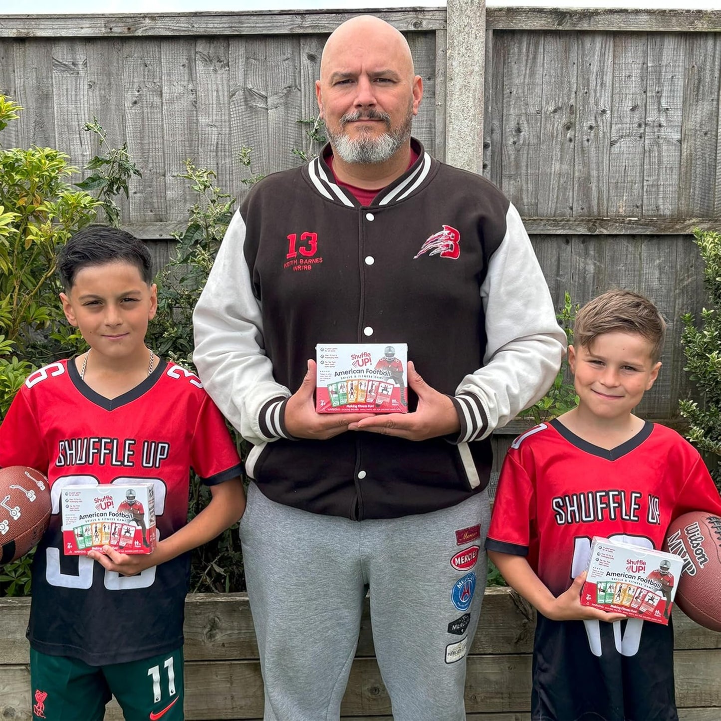 Shuffle Up American Football Card Game โ Kids Outdoor Garden Games with 70+ Fun & Active Fitness Workout Cards, American Football Gifts for Boys & Girls, Fun Family Games