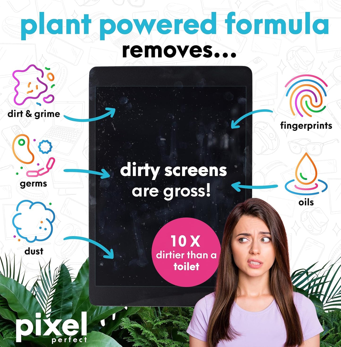 Pixel Perfect | 4.2oz | Screen Cleaner Kit, for TV, Laptops, Computers, Monitors, Phones, Tablets | 120ml Cleaning Kit, Premium Natural Spray