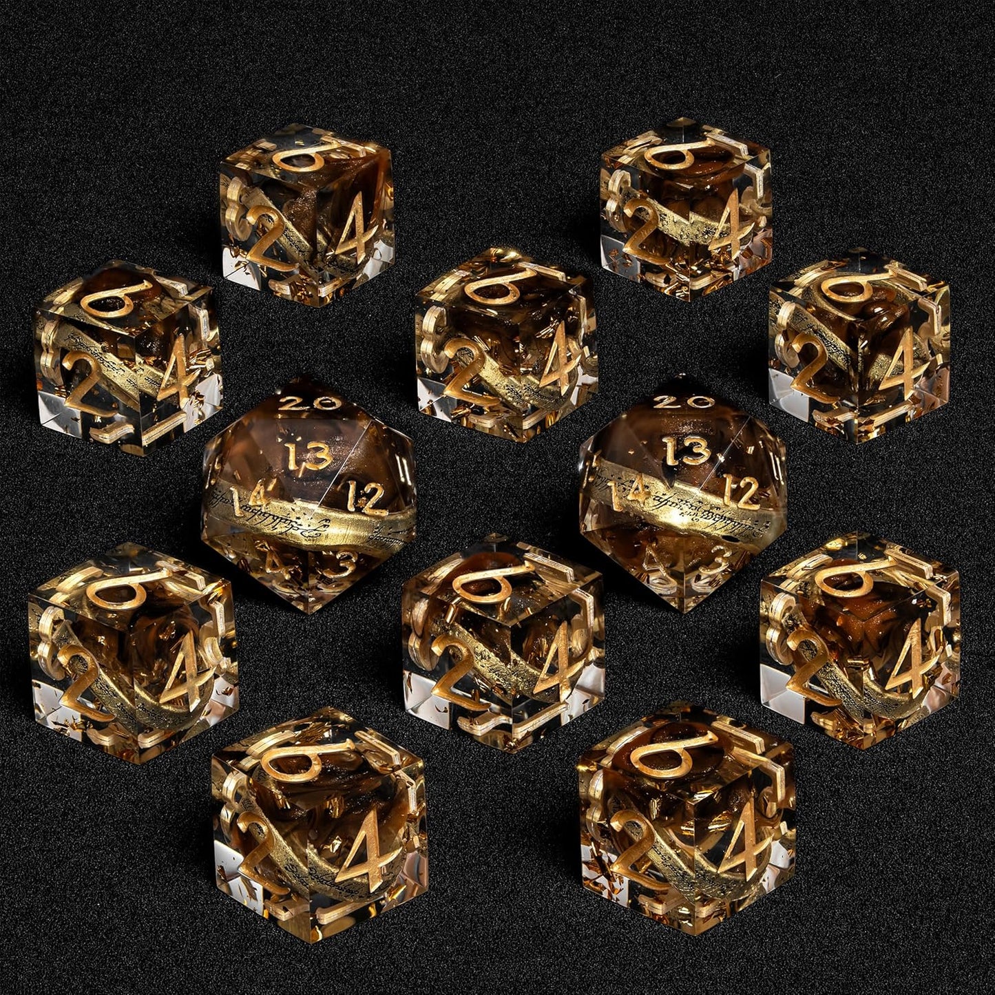 D6 Dice Set – 10× Six-Sided Resin Dice with Themed Designs – 16mm Tabletop for Wargames, RPGs, MTG, and Board Games