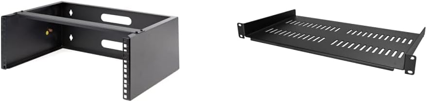 StarTech.com 4U Wall Mount Network Rack - 14 Inch Deep (Low Profile) - 19" Patch Panel Bracket & Server Rack Shelf - Universal Vented Cantilever Tray