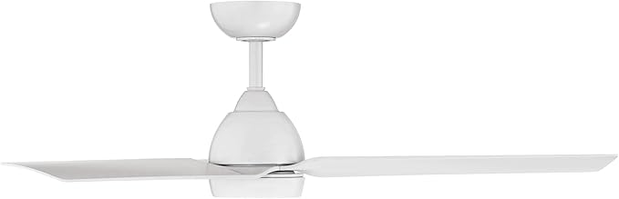 Mocha Indoor/Outdoor 3-Blade Smart Compatible Ceiling Fan 54in Matte White with 3000K LED Light Kit and Remote Control with Wall Cradle. Works with iOS/Android, Alexa, and Google Assistant.