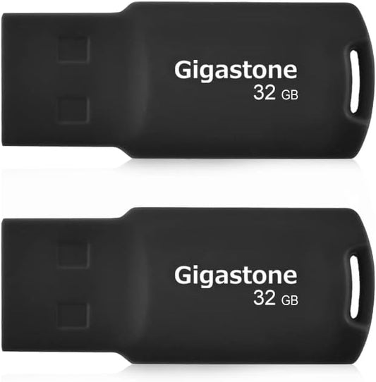 GIGASTONE V70 32GB 2-Pack USB 2.0 Flash Drive Thumb Drive Memory Stick Pen Drive Capless Design Pen Drive