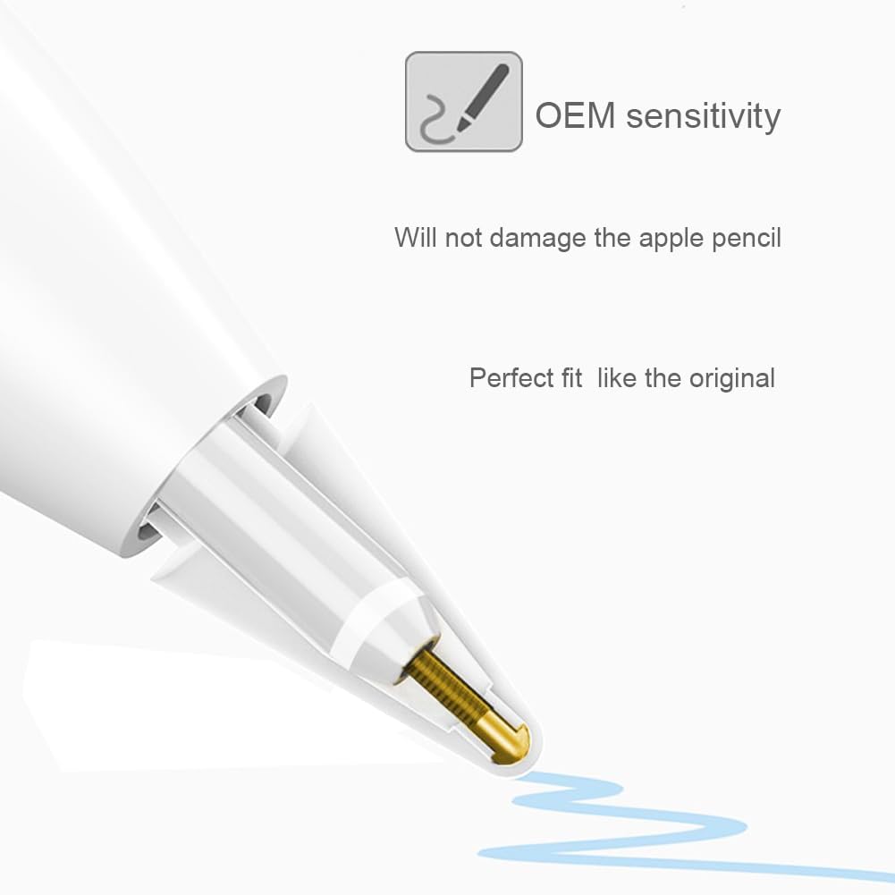 Replacement Tips for Apple Pencil 1st Generation/ 2nd Generation Tips, iPad Pencil Nibs Accessories for Apple Pen Pro/USB-C/ 1/2 Gen(8 Pack)