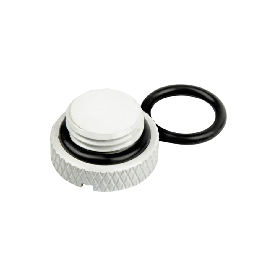 Dracaena.io 12 Pack G1/4" Thread, Thin Water Stop Plug Fitting with Coin Slot for Computer Water Cooling System, Durable Brass/Copper Material, White