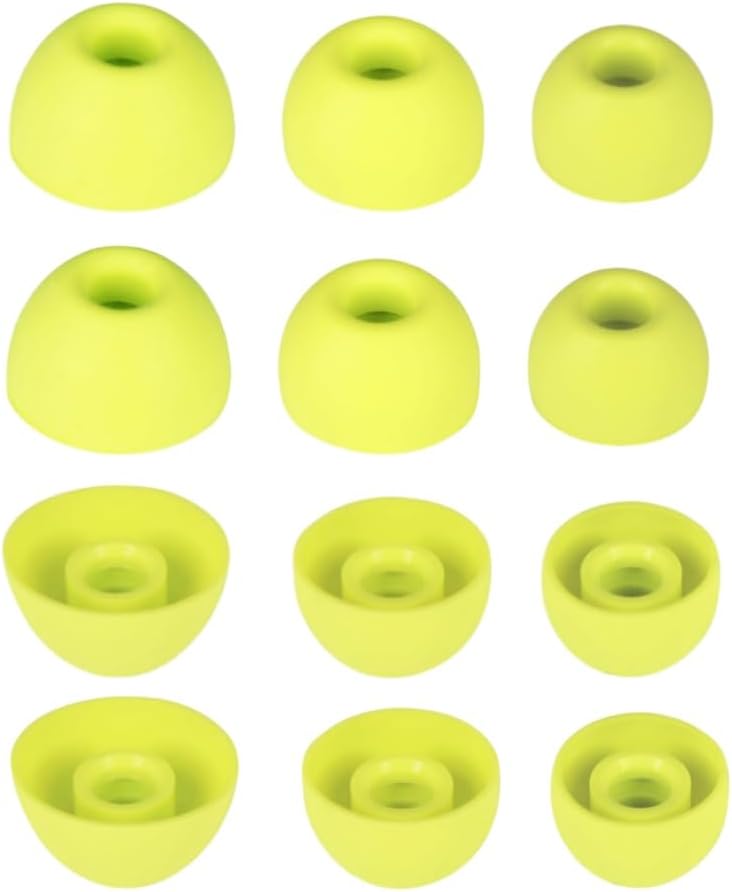 Replacement Ear Tips for Beats Fit Pro, Beats Studio Buds+, Beats Studio Buds, Beats Solo Buds Silicone Earbuds Washable Noise Isolation, Fit in The Charging Case, 6 Pairs S/M/L (Volt Yellow)