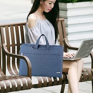 Voova Laptop Bag 17 17.3 Inch Waterproof Laptop Sleeve Case with Shoulder Straps & Handle, Computer Case Cover Slim Briefcase Compatible with 17-18” Hp Dell Asus Acer, Blue