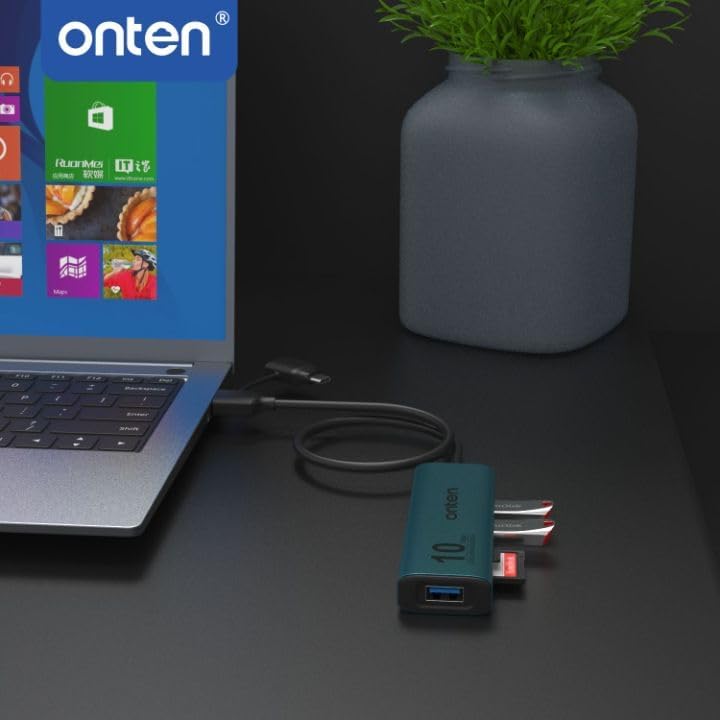 USB C USB A HUB, USB 3.2 GEN 2 10G Speed, USB A/USB C to USB A Adapter.with 3 USB A Ports(10G) and UHS-II SD/TF Ports, USB C UHS-II SD Card Reader Compatible with SD/SDHC/SDXC/Micro SD
