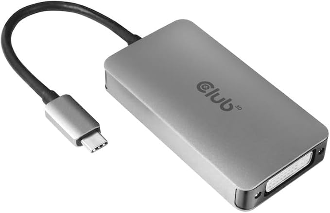 Club 3D CAC-1510 USB Type C to Dual Link DVI-D Cable Adapter Support 3840x2160@30hz, 2560x1600@60Hz HDCP Support M/F