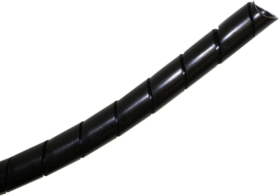 Kable Kontrol Vortex Spiral Cable Wrap - 1/4” Inch 100’ Feet Long - Hose Protector Flexible Polyethylene Wire Conduit Tubing Cable Sleeve Cord Cover to Organize Wires – Black