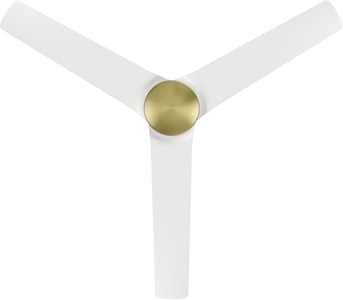 WAC F-001-SB/MW Mocha 54" Outdoor Ceiling Fan with Remote, Soft Brass Matte White