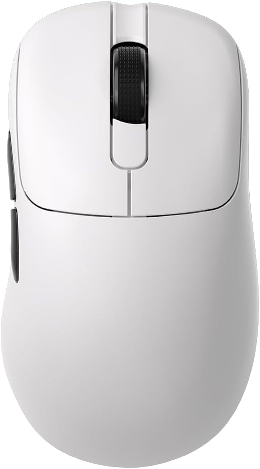 AJ179PRO PAW3395 26000 DPI Gaming Mouse, 8000Hz Polling Rate, 58g Ultra-Light, Tri-Mode (2.4G/Wired/Bluetooth 5.2), Magnetic RGB Charging Dock, Ergonomic Right-Hand Design, White