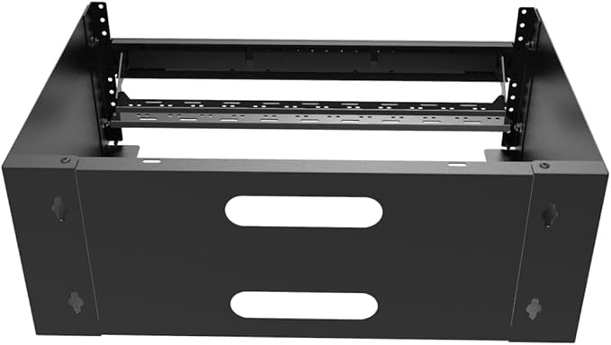 JINGCHENGMEI 4U Wall Mount Patch Panel Bracket- 14 inches Deep Network Rack for Network Switches, Patch Panel, Shallow Networking and IT Equipment, (4U)