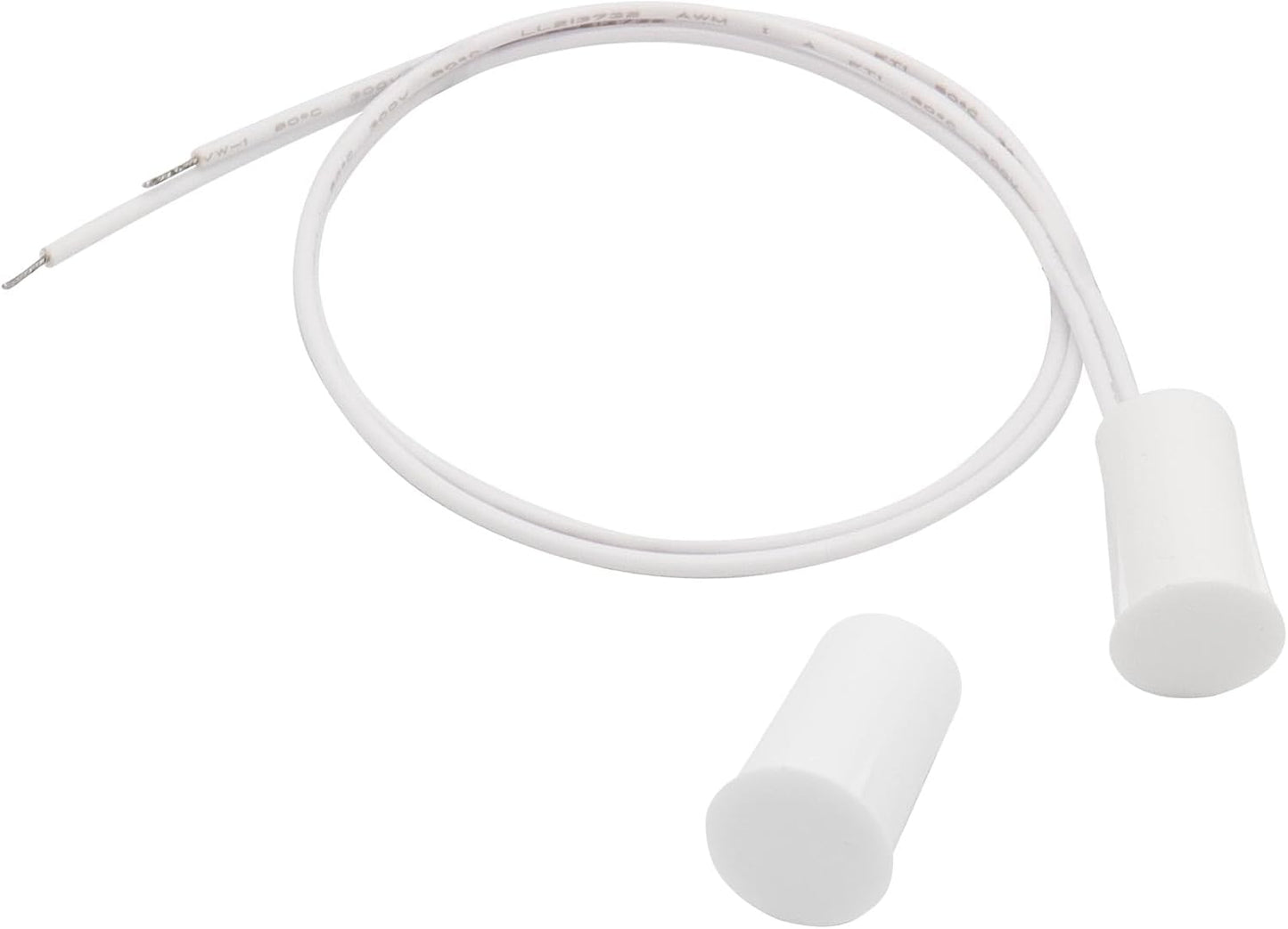 5PCS Recessed Wired Security Window Door Contact Sensor, Normally Closed NC, Door Alarm Magnetic Reed Switch with 2 Wire, ABS White, RC-35