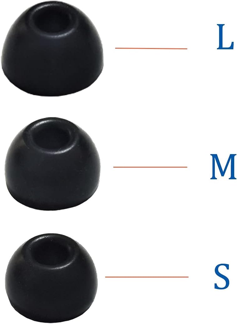 Silicone Ear Tips for Beats Studio Buds Tips Replacement Ear Earbuds Tips for Beats Studio Buds+/Fit Pro/Solo Buds Earbuds 6 Pairs LMS Black