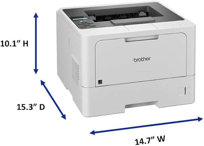 Brother HL-L5210DW Business Monochrome Laser Printer with Duplex Printing, Versatile PaperHandling, Wireless and Gigabit Ethernet Networking, and Mobile Printing, Works with Alexa