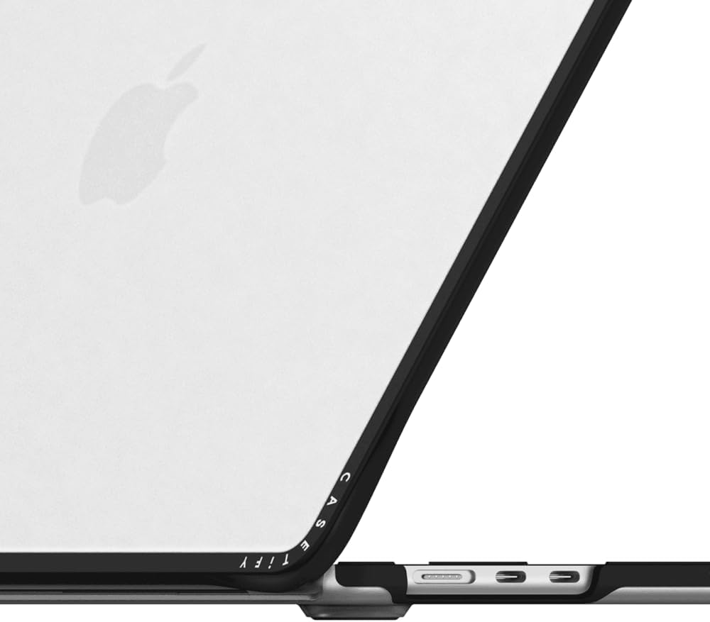 CASETiFY Impact MacBook Air 15" (M2-M4) Case [Cushioned Impact Corners/Scratch-Resistant/Anti-Slip Grip] - Dreamy Floral Pattern - Clear Black