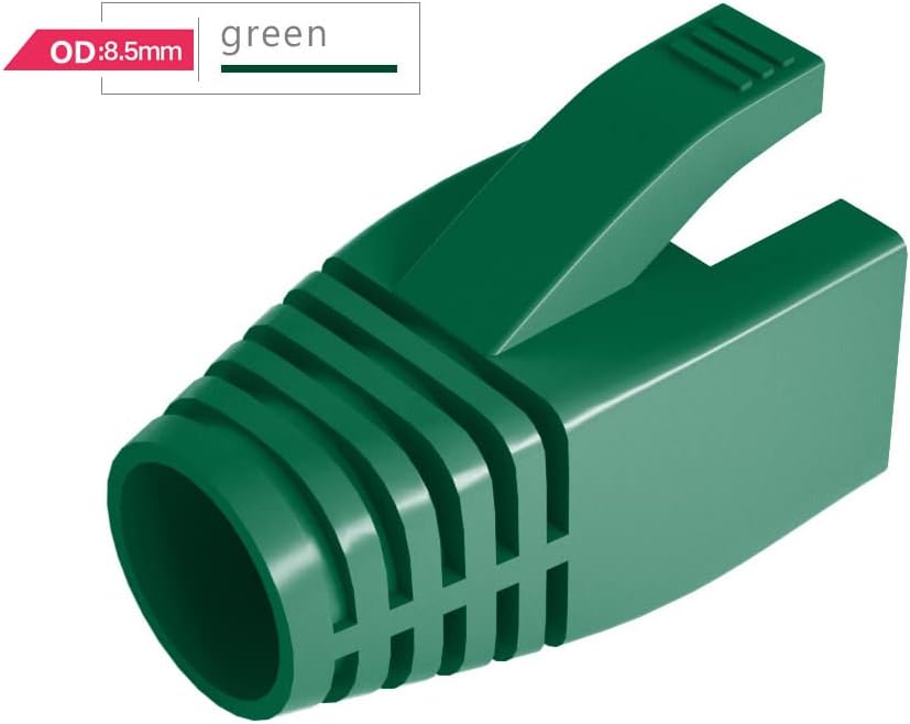 50 Pcs Cat7 Cat7A Cat8 Strain Relief Boot, RJ45 Plug Connector Cover Modular Network Plug Connector Cap Cable Connector Boots, Green