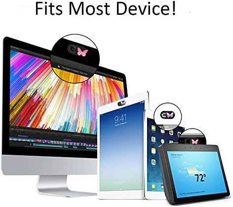 Laptop Camera Cover Slide 3 Pack Ultra Thin Slide Laptop Camera Cover for Echo Show, Smartphone, Computer, Tablet, Chromebook, PC - Butterfly