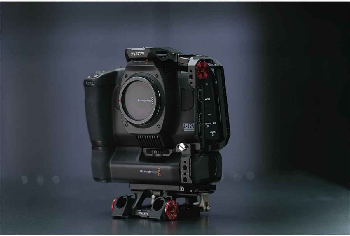 Tilta Camera Cage for BMCC 6K | Compatible with Black Magic Design Cinema Camera 6K Cold Shoe/Arri Rosette/NATO Rail | (Full Camera Cage)