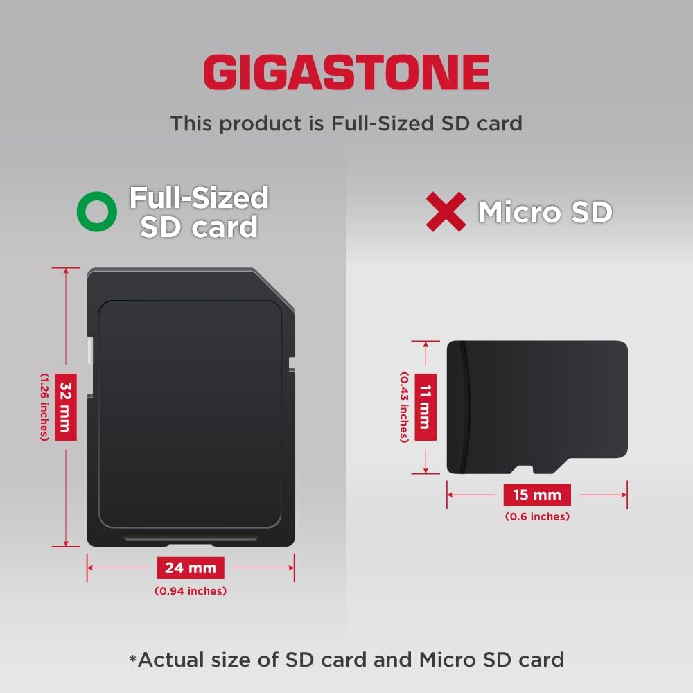 Gigastone 256GB SD Card UHS-I U1 Class 10 SDXC Memory Card High Speed Full HD Video Canon Kodak Olympus Digital Camera, with 1 mini case