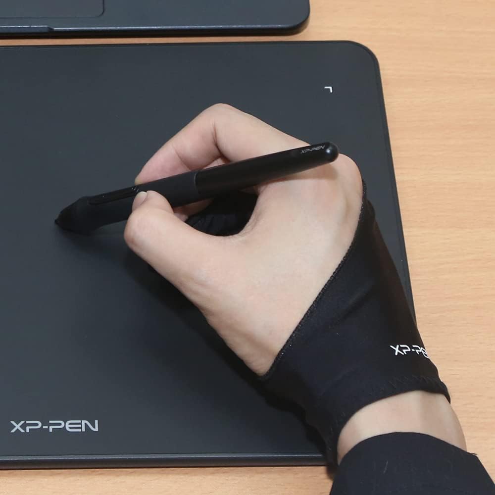 XPPen Professional Artist Glove 2-Fingers Glove for Graphics Drawing Tablet Graphic Monitor Suitable for Right Hand and Left Hand (Size S) Black