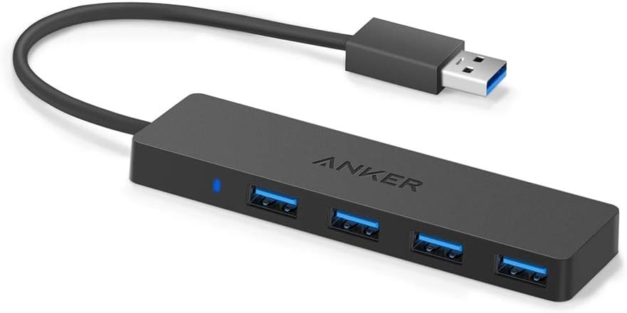 Anker 4-Port USB 3.0 Hub, Ultra-Slim Data USB Hub with 2 ft Extended Cable [Charging Not Supported], for MacBook, Mac Pro, Mac mini, iMac, Surface Pro, XPS, PC, Flash Drive, Mobile HDD