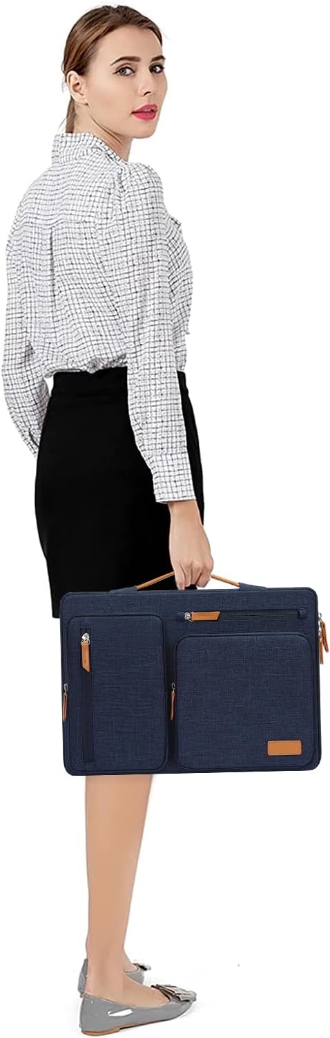 MOSISO 360 Protective Laptop Case 14 inch, 14 inch Laptop Sleeve Compatible with HP Lenovo Dell ASUS Acer, HP, Dell Latitude, Lenovo, Side Open Carrying Case with 4 Zipper Pockets&Handle, Navy Blue