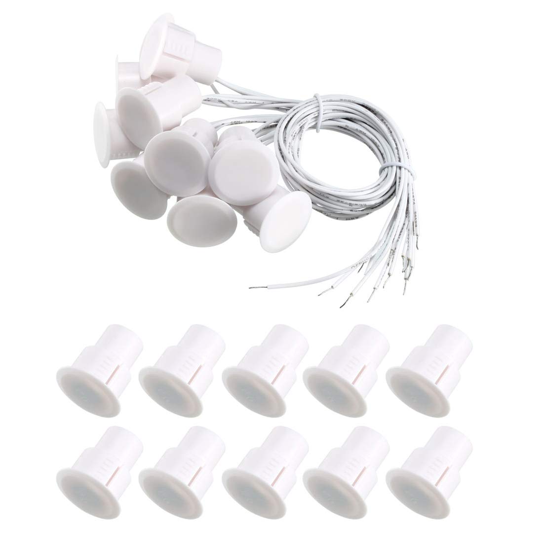 Magnetic Reed Switch RC-36 NC Recessed Wired Window Door Contact Sensor for Home Security and Burglar Alarm Systems 10 Pcs