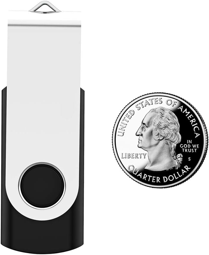 5 Pack 8GB Bulk USB 2.0 Flash Drives Small Capacity USB Thumb Drive Swivel Memory Stick JumpDrive (5 Colors: Black,Blue,Green,Purple,Yellow, 8 GB)