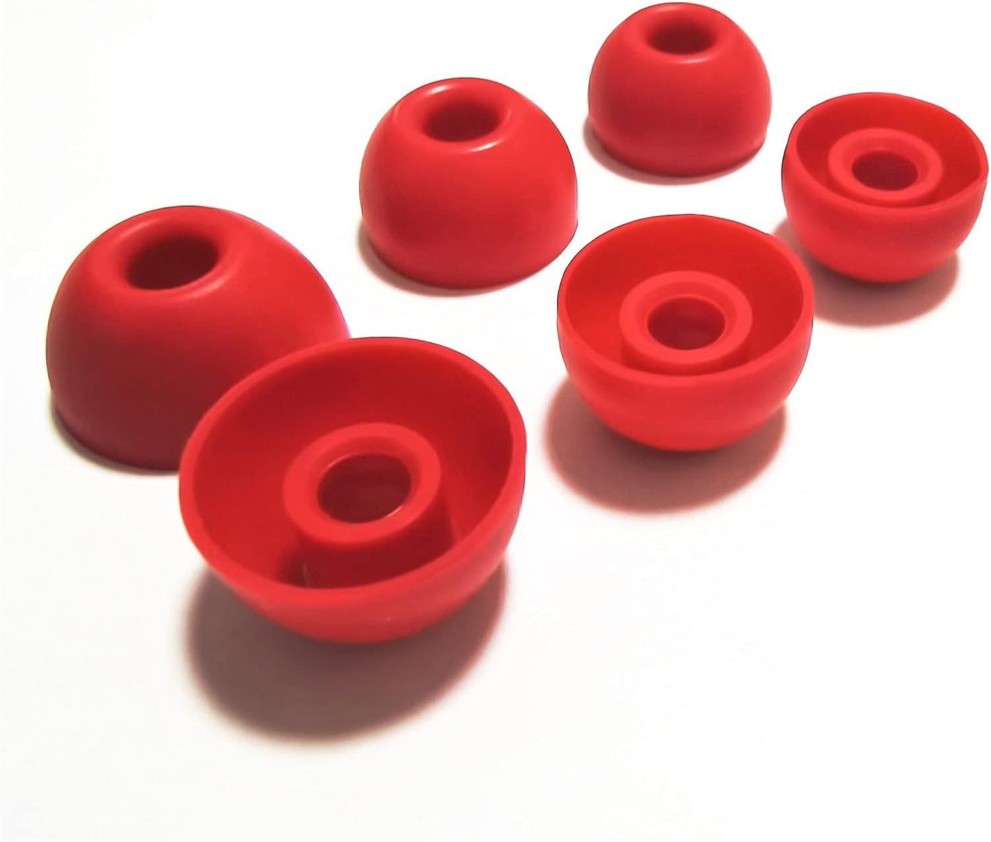 Silicone Ear Tips for Beats Studio Buds - Replacement Earbuds Cover 6 Pairs (LMS Red)