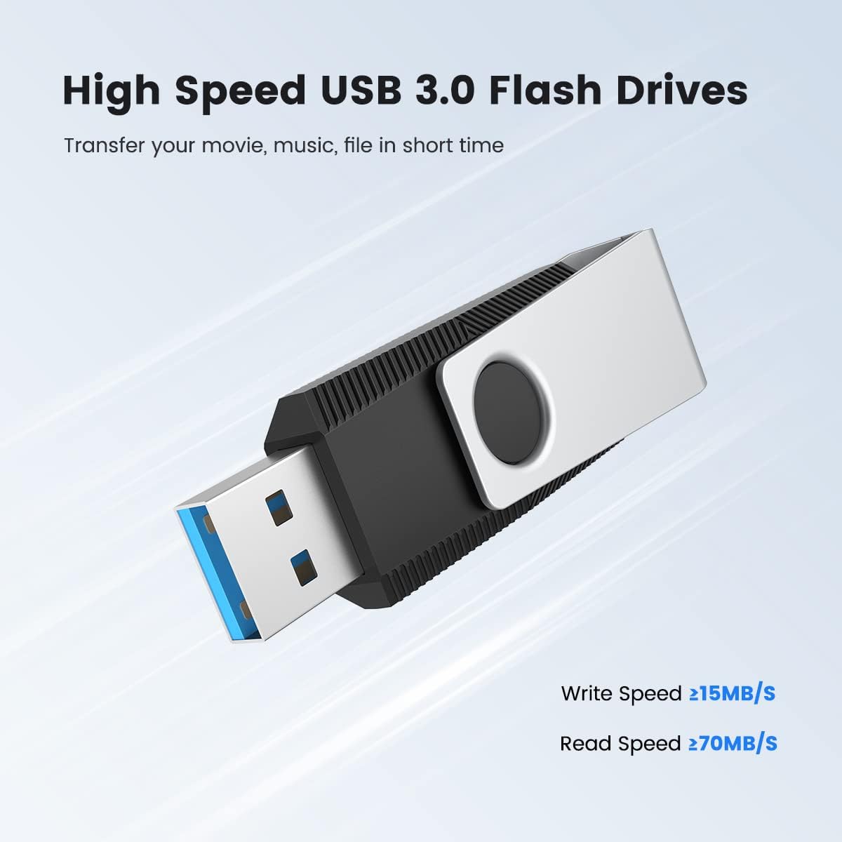 Aiibe 64GB Flash Drive 3.0 10 Pack 64GB USB 3.0 Thumb Drive USB Drive 64 GB Jump Drives Memory Stick Multi Pack 64 GB Flash Drives (64G, 10 Pack, 5 Mixed Colors: Black Red Cyan Green Purple)