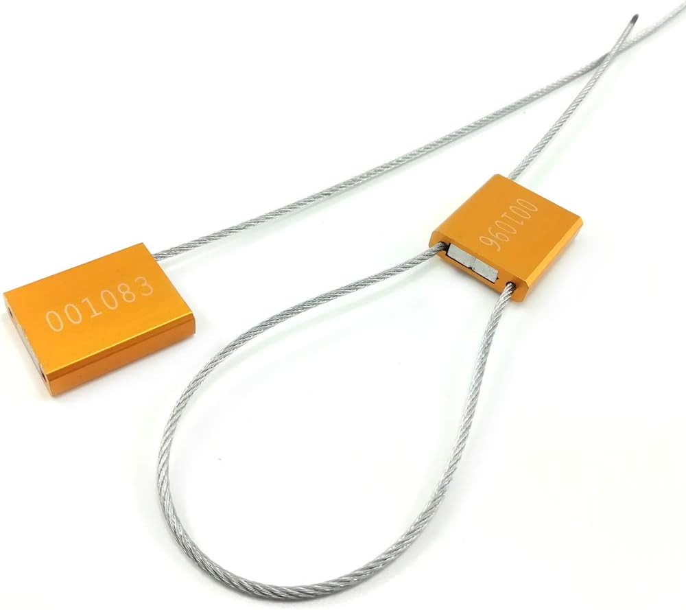 Pull Tight Security Cable Seals Alumium Alloy Shipping Container Tags ISO 17712 Standard (Pack of 50, Yellow)