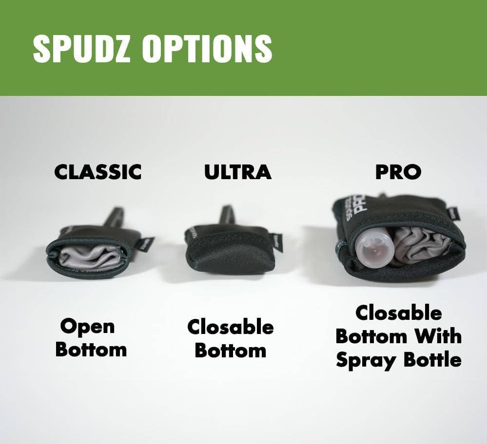 SPUDZ Classic Microfiber Lens Cleaner – Clip-On Pouch, Washable – for Binoculars, Scopes, Glasses, Screens | Avocado, 6 x 6 Inch
