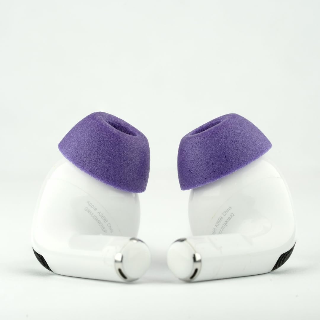 Comply TrueGrip MAX | Premium Memory Foam Replacement Earbud Tips for Apple AirPods Pro 1 & 2 | Long Lasting Comfort, MAX Durability, Secure Fit, Superior Noise Isolation| Purple (S/M/L) (3 Pairs)