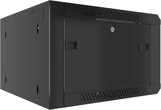 Sysracks Wall Mount Server Rack Cabinet Locking Computer | Cabinet Network Enclosure | Electronics | Security | Audio | Video | AV Equipment| Data Rack | 24-Inch Depth Server Cabinet (9U)