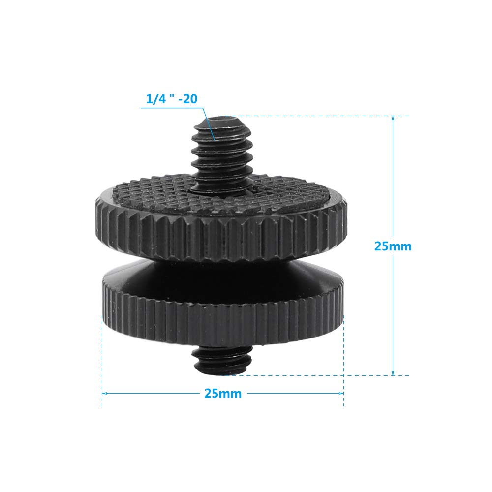 CAMVATE 1/4"-20 Male Thread Screw Double End (2 Pieces) - 2417 (Pack of 2)