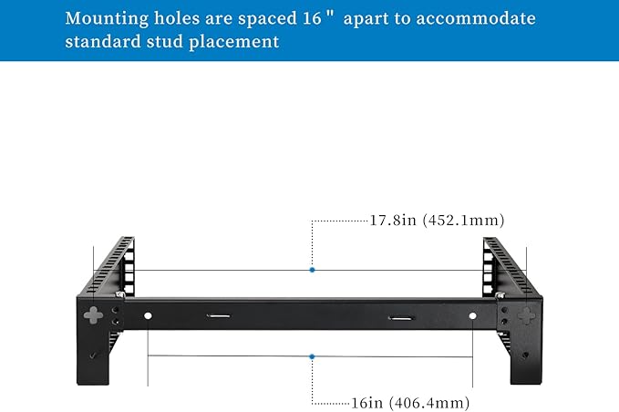 RackPath 2U Wall Mount Network Rack - Patch Panel Bracket for Server and Network Equipment – 11.25 inch Deep – Heavy Duty 150lbs Capacity