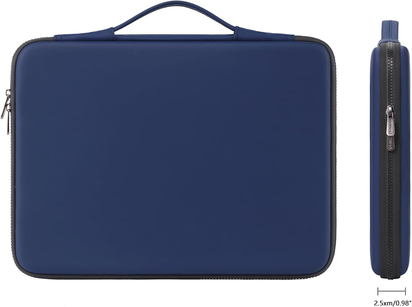 DOMISO 14 inch Laptop Sleeve with Handle Shockproof Computer Bag Waterproof EVA Protective Carrying Case for 14" ThinkPad E480/Yoga 920/13.5" Microsoft Surface Book/HP Pavilion 14 Stream 14,Dark Blue