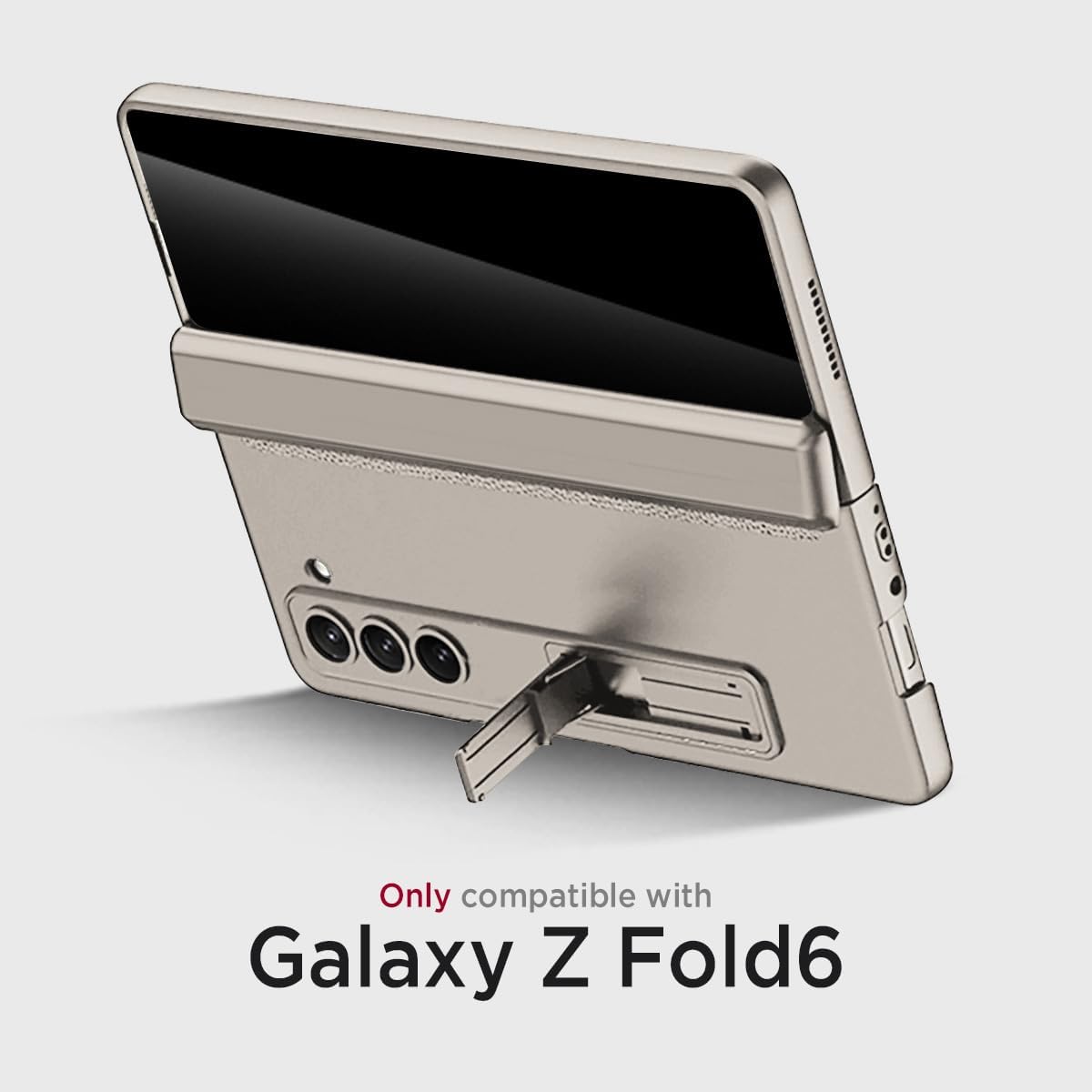 Miimall for Samsung Galaxy Z Fold 6 Case with Privacy Screen Protector, Built-in Adjustable Kickstand & Magnetic Hinge Protection All-Inclusive Protective Case for Galaxy Z Fold 6 5G Titanium Grey