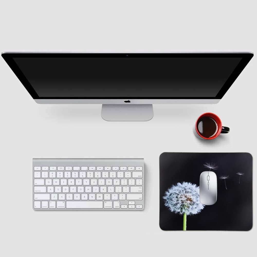 Mouse Pad, Gaming Mouse Pad, Non-Slip Rubber Base Mouse Mat with Designs for Laptop, Computer & Office, 9.5 x 7.9 x 0.12 inches (Dandelion 2)