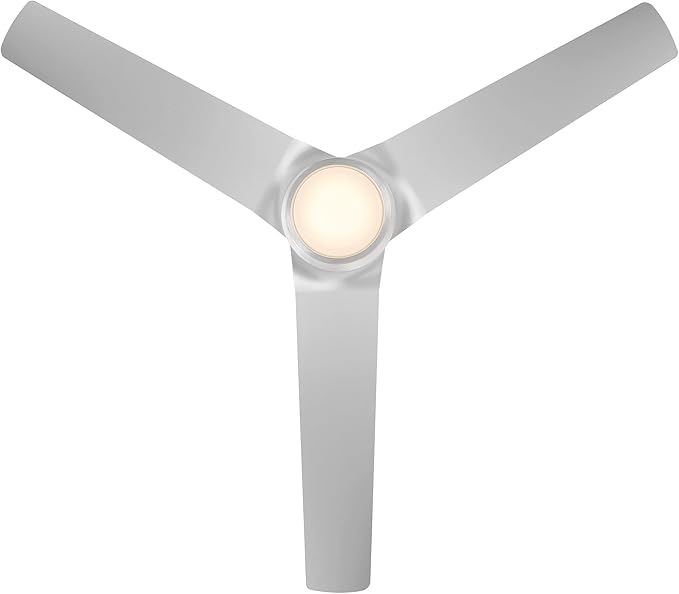 Mocha Indoor/Outdoor 3-Blade Smart Compatible Ceiling Fan 54in Brushed Aluminum with 3000K LED Light Kit and Remote Control with Wall Cradle. Works with iOS/Android, Alexa, and Google Assistant.